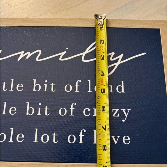 NWT Navy Family Quote Wall Art- a little loud a little crazy a whole lot of love - Picture 3 of 7